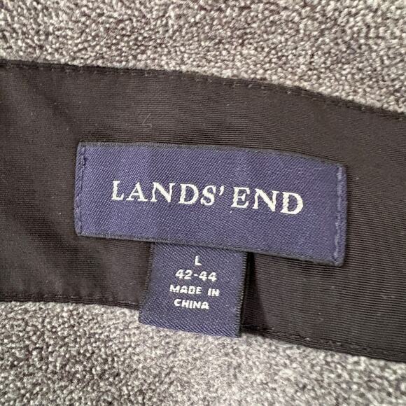 Lands’ End Men’s Black Bomber Jacket L Fleece Lined Windbreaker Gorpcore Outdoor - Picture 3 of 8